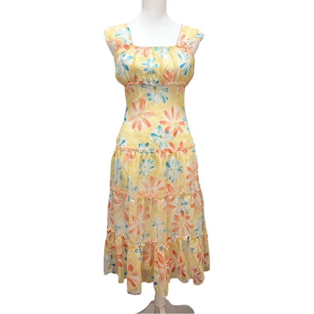 Vintage Yellow Green Sundress